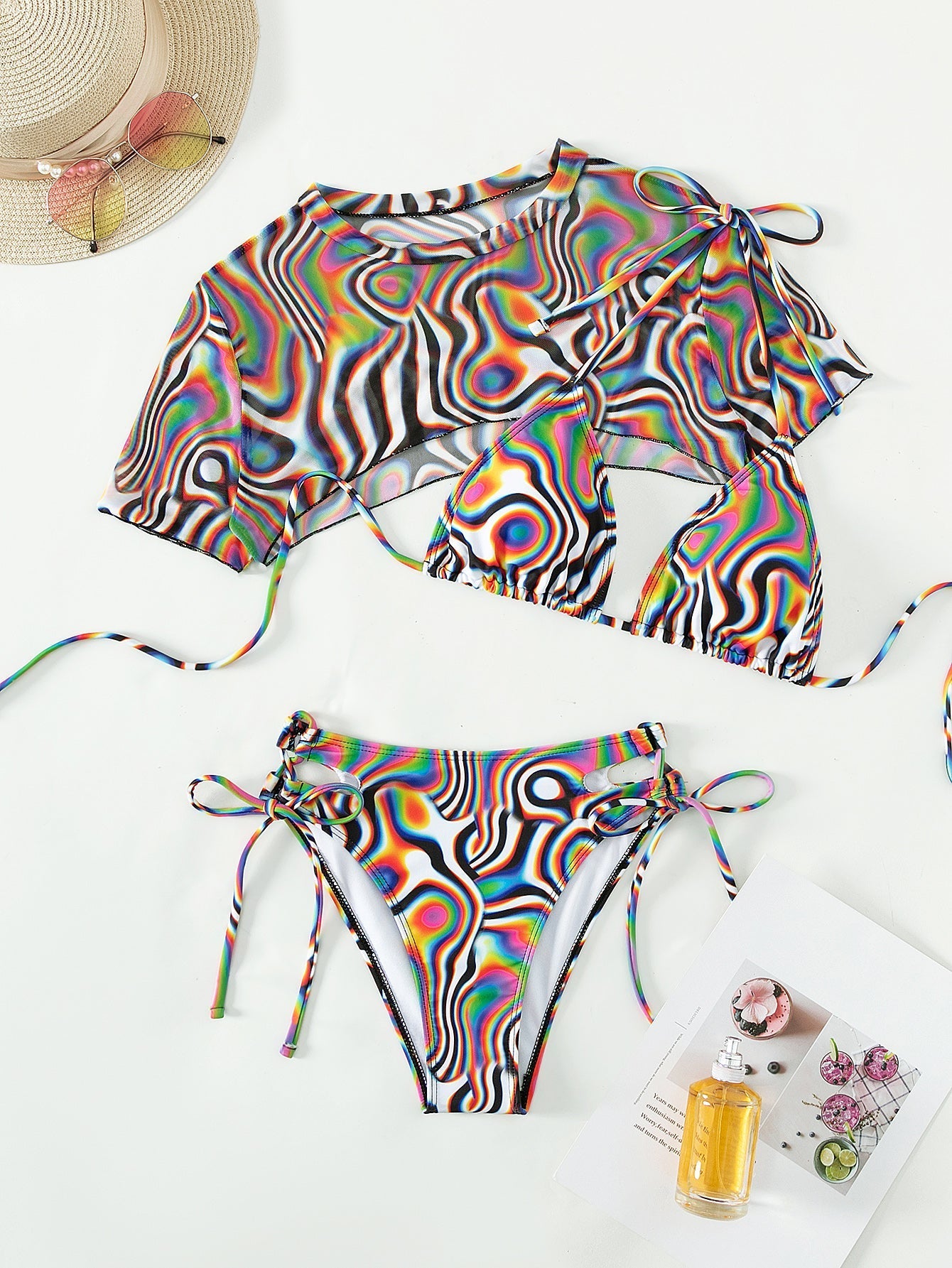 Swimsuit Women Sexy Bikini Rope Mesh Wansheng Colorful Bikini Swimsuit Bella Mia